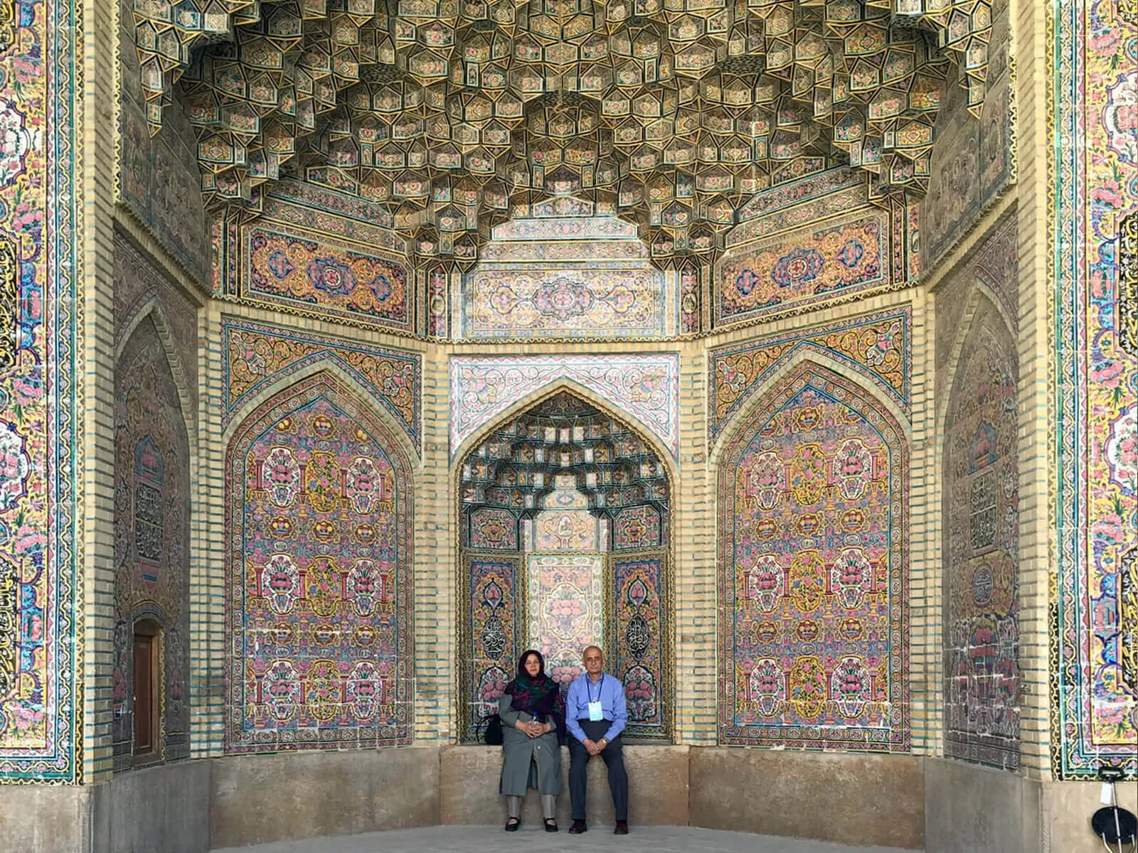 A multigenerational family portrait indoors